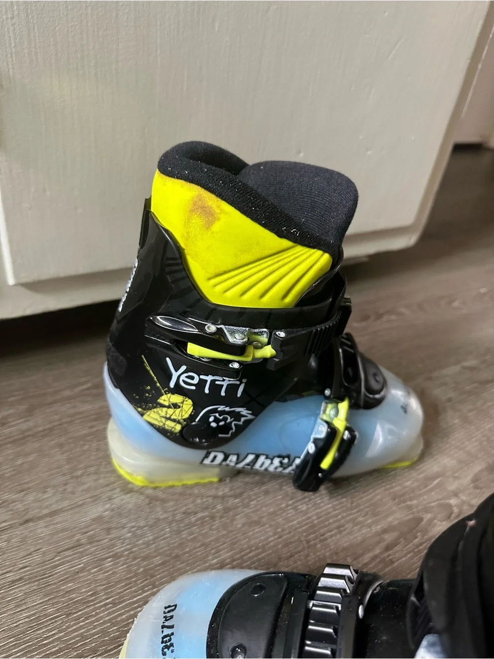 Kids Ski Boots - Blue, Black & Yellow